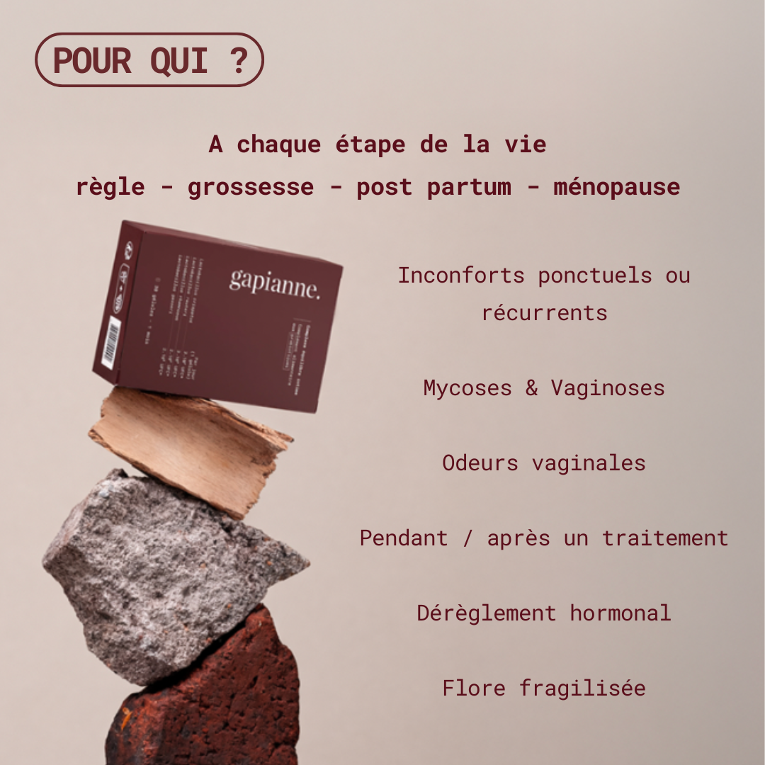 Probiotiques flore intime - Mycose, Vaginose, Irritations & Odeurs - Gapianne