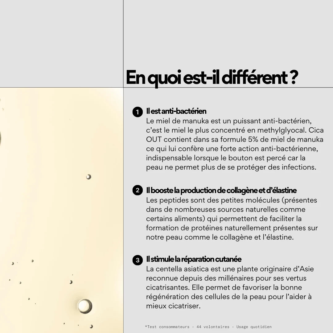 Soin réparateur après perçage de boutons - SKIN & OUT