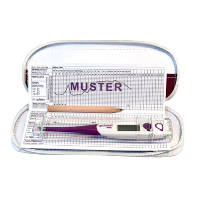 Le thermomètre de basal dans sa trousse
