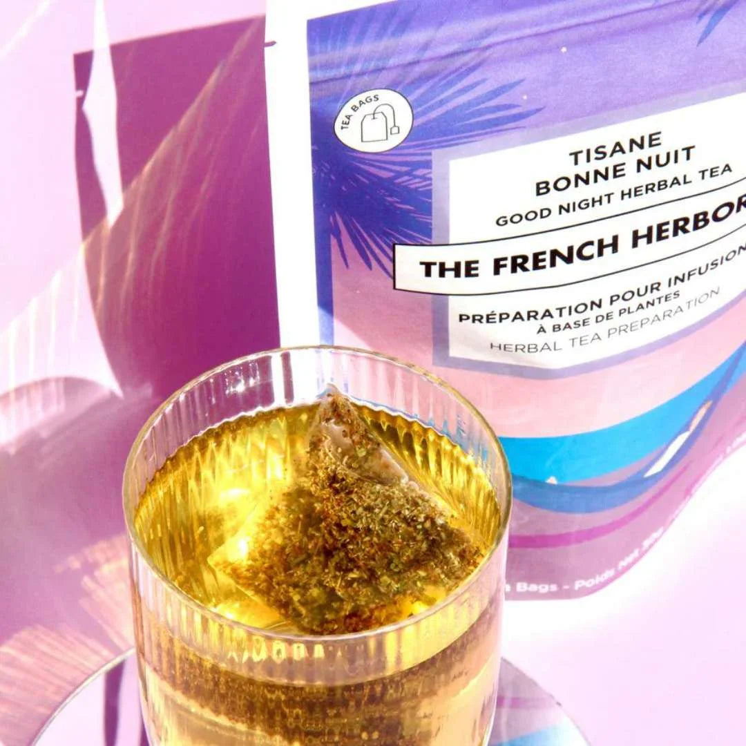 Verre avec infusion Bonne Nuit et son paquet The French Herborist - Gapianne